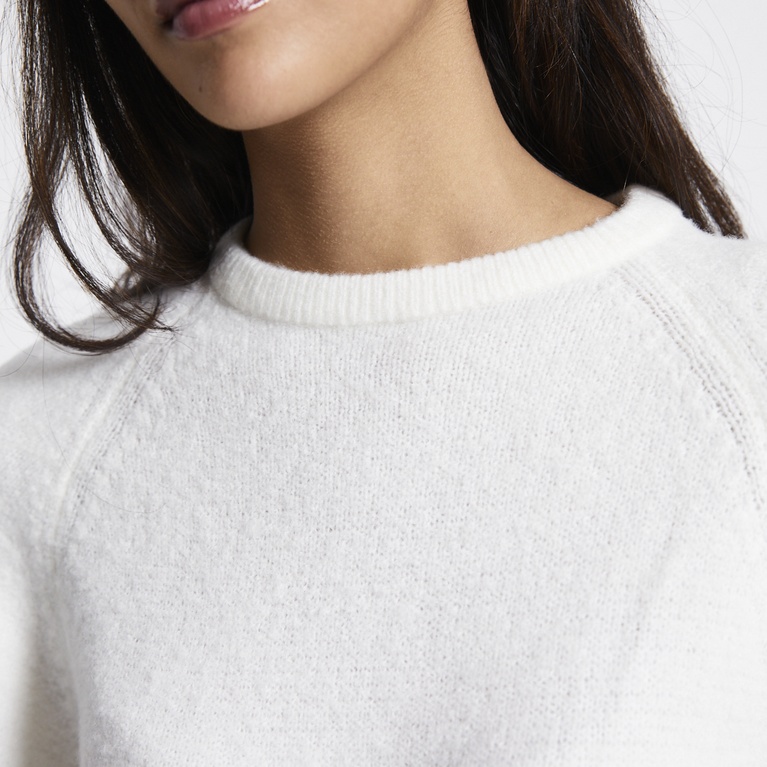 Wide sleeve knit tee "Perla" Off white